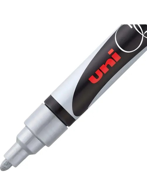 Маркер меловой UNI PWE-5M, серебро, 1.8-2.5 мм.