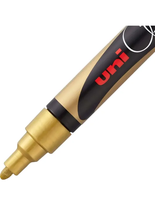 Маркер меловой UNI PWE-5M, золото, 1.8-2.5 мм.