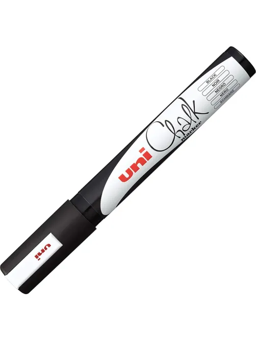Маркер меловой UNI PWE-5M, чёрный, 1.8-2.5 мм.