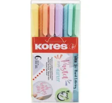 Набор маркеров кисть Kores PastelStyle 6 пастельн цв в прозр пласт кор21462