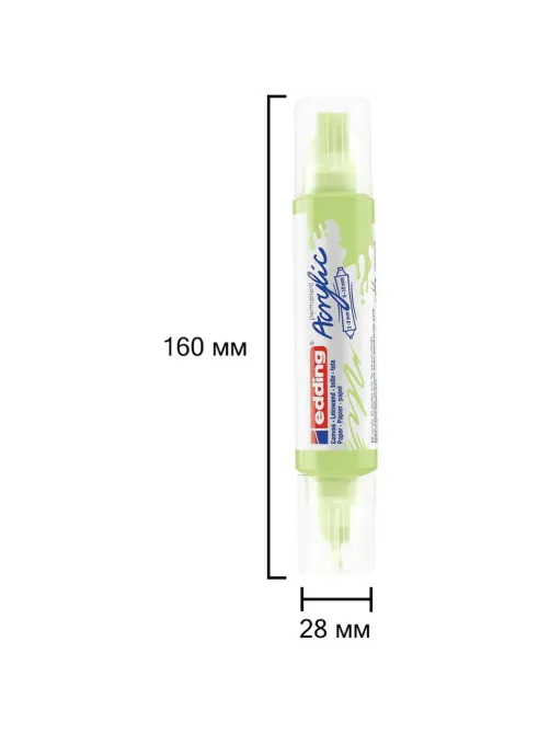 Маркер акриловый двусторон.3DEdding5400/917 Пастельный зеленый/pastelgreen
