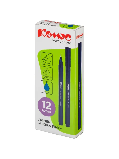 Линер Комус Ultra Fine  0.4 мм, синий