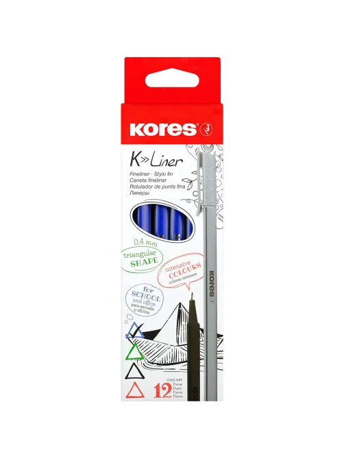 Линер Kores 0,4мм синий 28101