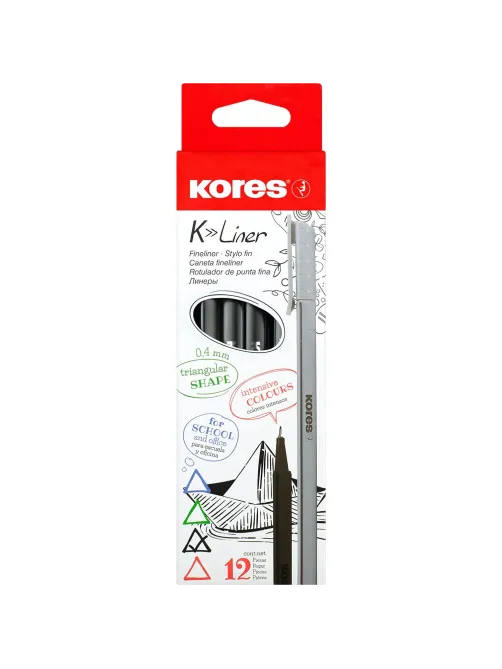 Линер Kores 0,4мм черный 28102