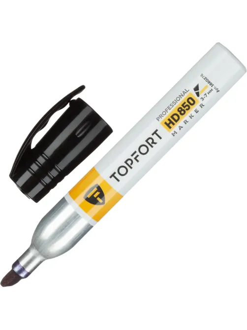 Маркер для агрессивной среды Topfort HD 850 черный 3-7мм скош. наконечник