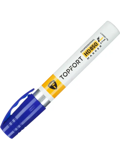 Маркер для агрессивной среды Topfort HD 850 синий 3-7мм скош. наконечник