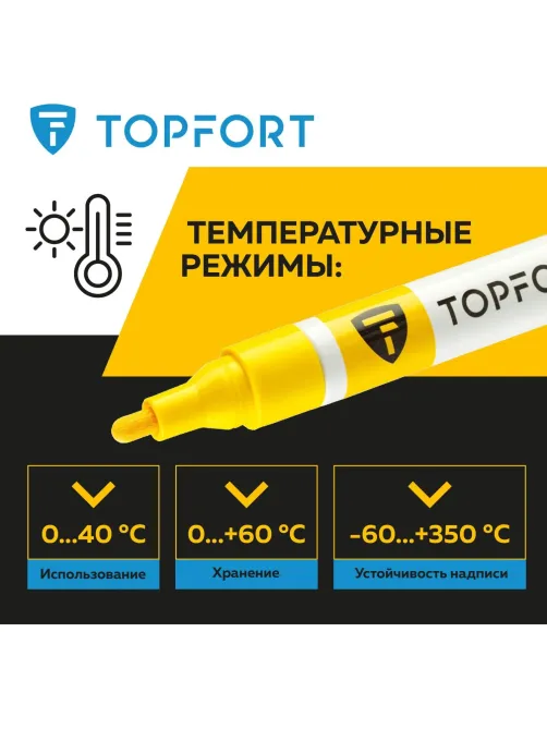 Маркер лаковый Topfort Paint 4 мм желтый