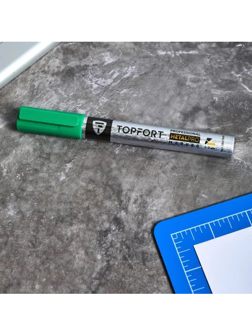 Маркер для металла Topfort MetalPro 1-3 мм зеленый