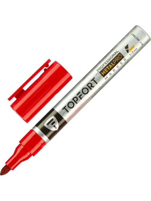 Маркер для металла Topfort MetalPro 1-3 мм красный