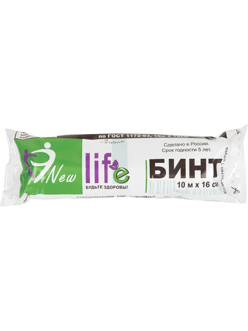 Бинт стер. 10мx16см, Life (инд зеленая уп, пл.36г) ШК06233