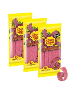 Мармелад Chupa Chups Страйпсы Клубника, 120гx3шт/уп