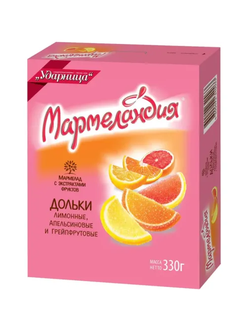 Мармелад Мармеландия Апел. Лим. Грейп. Дольки Ударница, 330г