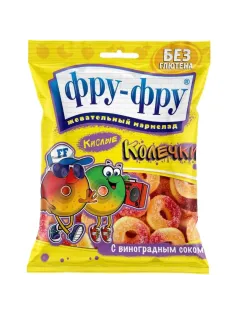 Мармелад жевательный Фру-Фру кислые колечки, 80гx12шт/уп, FF-25-18