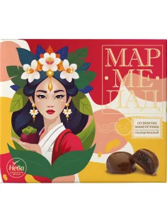 Мармелад Нева желейный формовой глазированный со вкусом мангостина, 180г