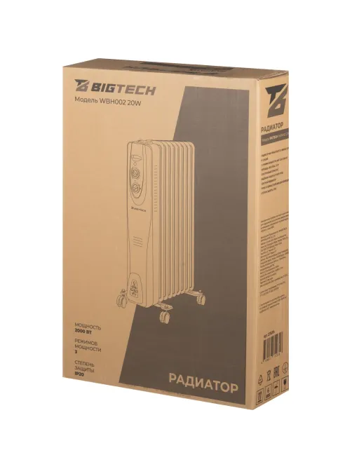 Радиатор BigTech  WBH002 20W, масляный (9 секций 2000 Вт)