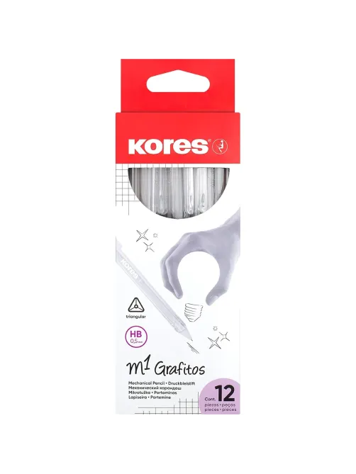 Карандаш механический KORES 0,5мм,трехгранный,в асс 99153