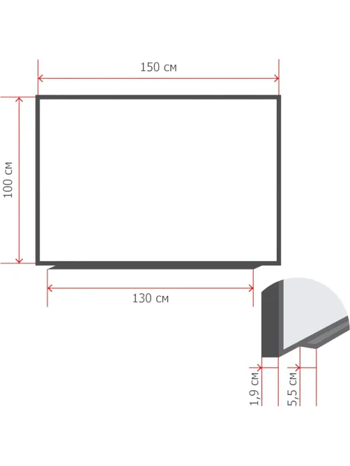 Доска магнитно-меловая 1-эл. Attache Loft 100x150 см черный