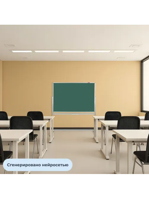 Доска меловая магнитная зеленая Attache Twist 100х150 вращ.мобильн РФ-Корея
