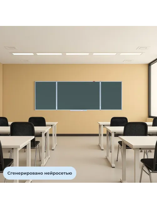 Доска магнитно-меловая Attache 100х300см 3-секц с разлиновкой