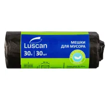 Мешки для мусора ПНД 30л 10мкм 30шт/рул черные 48х58см Luscan