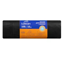Мешки для мусора ПВД 100л 50мкм 10шт/рул черные 65x80см с завяз Luscan