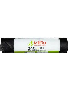 Мешки для мусора 240л, 112 х 140см  10шт/рул 30мкм (ПВД) (чер.)