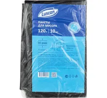 Мешки для мусора ПВД 120л 55мкм 10шт/уп черные 70x110см Luscan