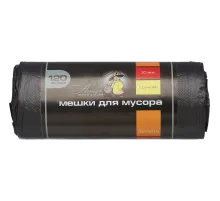 Мешки для мусора ПНД 120л 20мкм 20шт/рул черные 70x100см Amigo с ручками