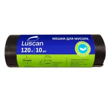 Мешки для мусора ПНД 120л 14мкм 10шт/рул черные 70х110см Luscan