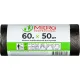 Мешки для мусора 60 л, 60х80см 50 шт/рул 7 мкм (ПНД)(чер.)