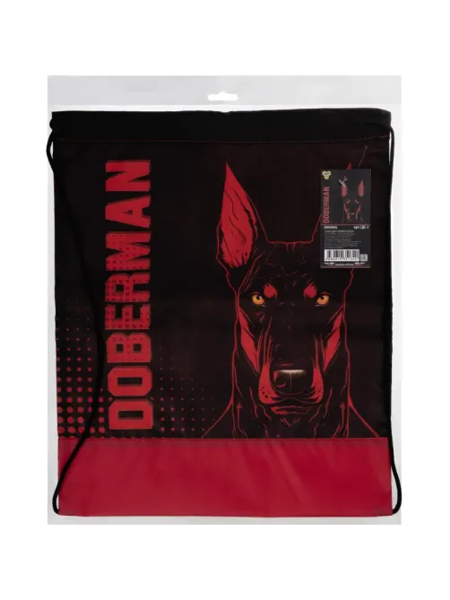 Сумка для сменной обуви цветная, ткань, дизайн СДС-3, DOBERMAN