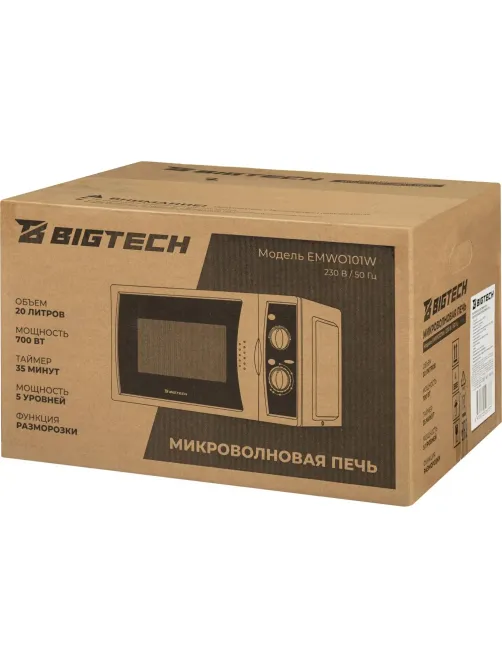 Микроволновая печь BigTech EMWO101W, 20л., 700 вт. белый