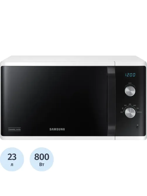 Микроволновая печь Samsung MS23K3614AW/BW, 800Вт, 23л, белый