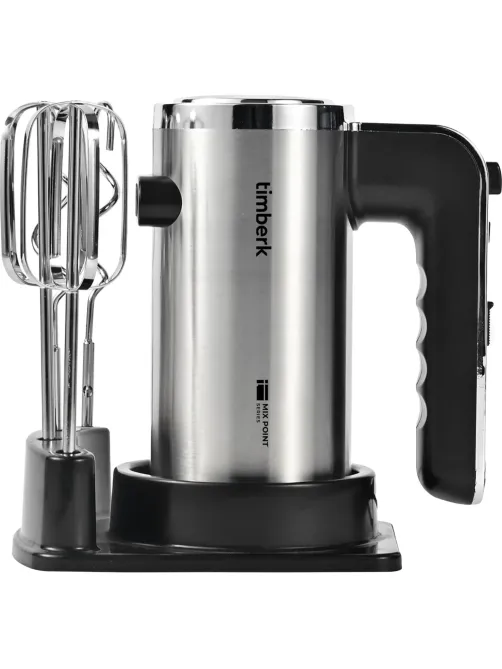 Миксер Timberk T-HM40S49, 550Вт, 5 режимов, подставка, серебристый
