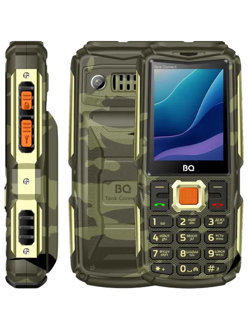 Мобильный телефон BQ 2430L Tank Connect Camouflage+Gold