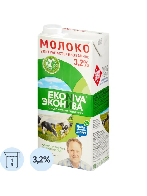 Молоко ул.паст. ЭкоНива 3,2% 1 л