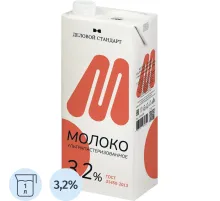 Молоко Деловой стандарт ультрапастеризованное 3,2% 1л