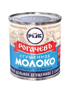 Молоко сгущенное цельное с сахаром 8,5% Рогачевъ ж/б 380г, 1382298