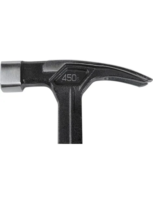 Молоток-гвоздодер цельнокованый 450 г, магнит,3х-комп.ручка, BERGER BG1527