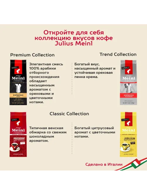 Кофе Julius Meinl Президент молотый, 500гр 89/98735