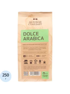 Кофе Деловой Стандарт Dolce Arabica молотый натуральный жареный, 250г