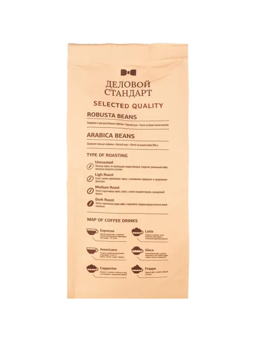 Кофе Деловой Стандарт Dolce Arabica молотый натуральный жареный, 250г