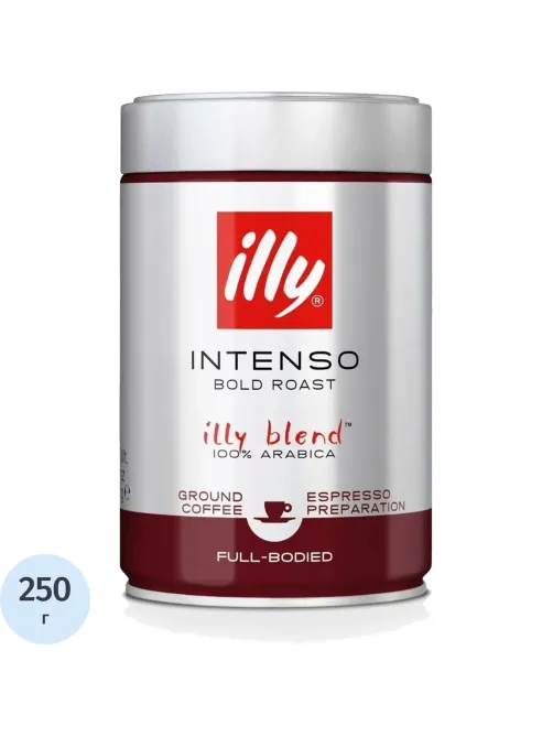 Кофе молотый ILLY intenso, арабика, темная обжарка, 250гр