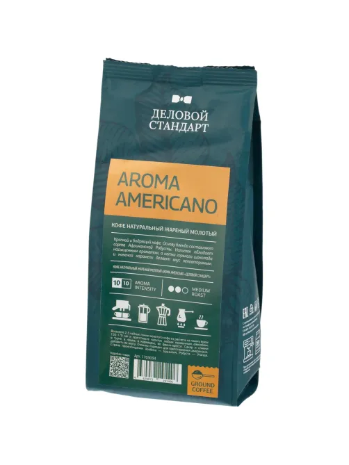 Кофе Деловой Стандарт Aroma Americano молотый натуральный жареный, 250г