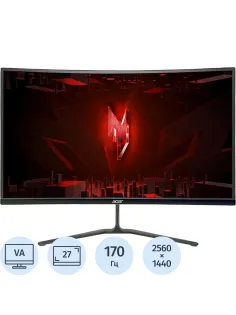 Монитор Acer Nitro (UM.HE0CD.201)27/WQHD/VA/180Hz/250cd/1ms/HDMI/DP
