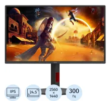 Монитор AOC Q25G4SR 25 QHD/IPS/300Гц/450cd/2xHDMI/DP/черный
