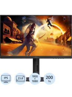 Монитор AOC Gaming 24G4HX 23.8 FHD/IPS/200Гц/HAS Piv 300cd/DP/HDMI/ черный