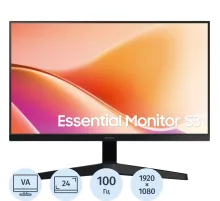Монитор Samsung 24 Essential S3 S24F330EAIXCI FHD/VA/100Гц/HDMI/VGA/черный