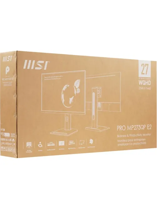 Монитор MSI 27 PRO MP273QP E2 16:9 2560x1440 IPS HDMI,DP,100Hz,Black