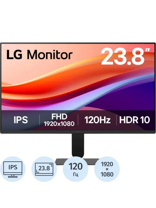 Монитор LG 23.8 24U411A-B FHD/IPS/250cd/120Гц/HDMI/VGA/черный